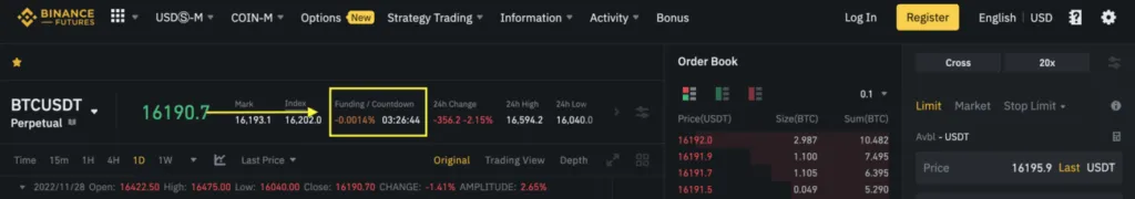 Binance funding rate and expiry 