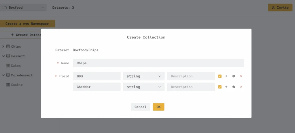 Create dataset on Glacier Network