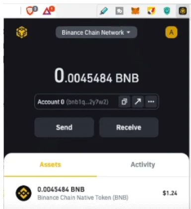 Binance Chain Wallet Extension fund transfer