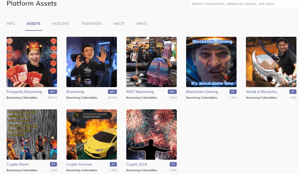 Boxmining NFT collectable items