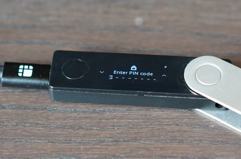 Ledger nano X PIN entry interface