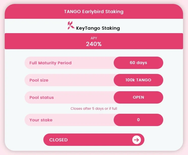 keyTango staking