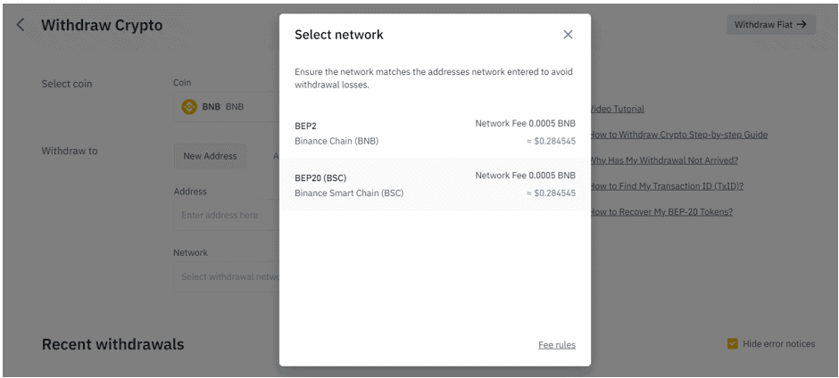 MetaMask select network