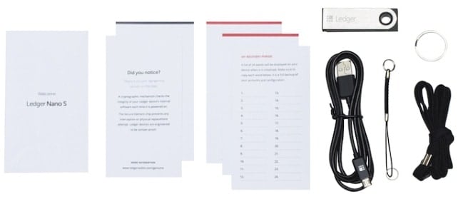 Inside the Ledger Nano S box